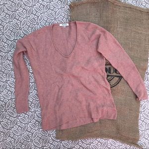 Madewell Kimball Pink Soft V-Neck Sweater XXS